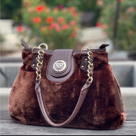 VINTAGE SHARIF Faux Fur Shoulder Bag/Satchel - Picture 5 of 12